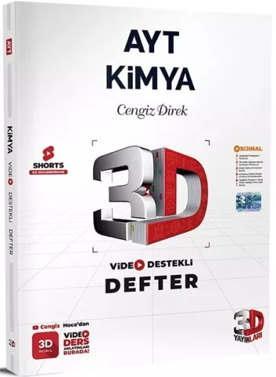 AYT Kimya Video Destekli Defter 3D Yayınları - Hemen Satın Al