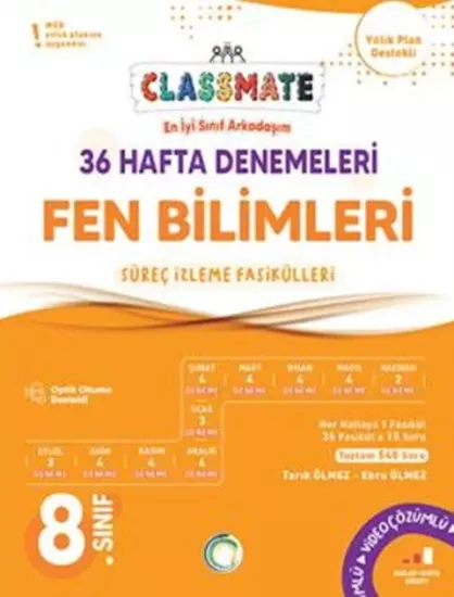 8. Sınıf Fen Bilimleri Classmate 36 Hafta Denemeleri Okyanus Yayıncılık - Hemen Satın Al