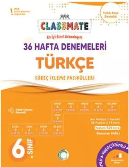 6. Sınıf Türkçe Classmate 36 Hafta Denemeleri Okyanus Yayıncılık - Hemen Satın Al