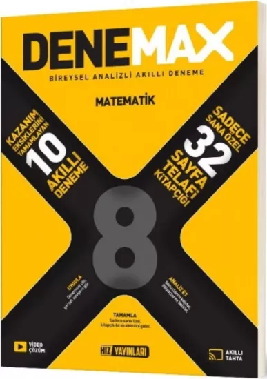 8. Sınıf Matematik Denemax 10 lu Akıllı Deneme Hız Yayınları - Hemen Satın Al