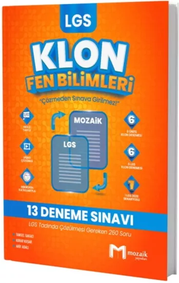 8. Sınıf LGS Fen Bilimleri Klon 13 Deneme Mozaik Yayınları - Hemen Satın Al