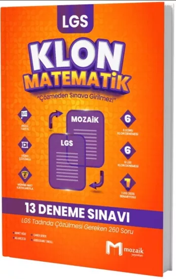 8. Sınıf LGS Matematik Klon 13 Deneme Mozaik Yayınları - Hemen Satın Al