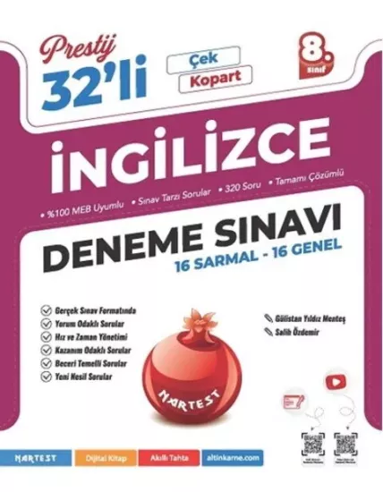 8. Sınıf Prestij İngilizce 32 Deneme Nartest Yayınları - Hemen Satın Al