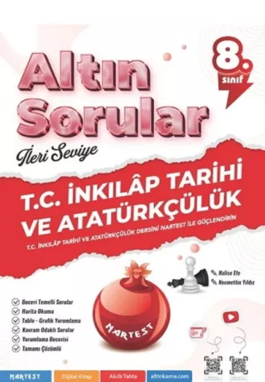 8. Sınıf Altın Sorular T.C. İnkilap Tarihi ve Atatürkçülük Soru Bankası Nartest Yayınları - Hemen Satın Al