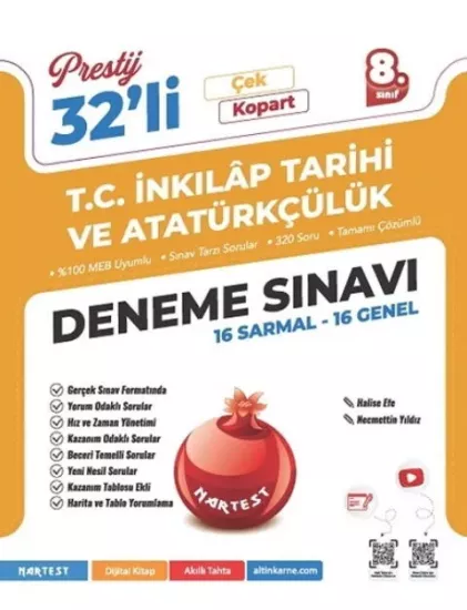 8. Sınıf Prestij T.C. İnkılap Tarihi ve Atatürkçülük 32 Deneme Nartest Yayınları - Hemen Satın Al