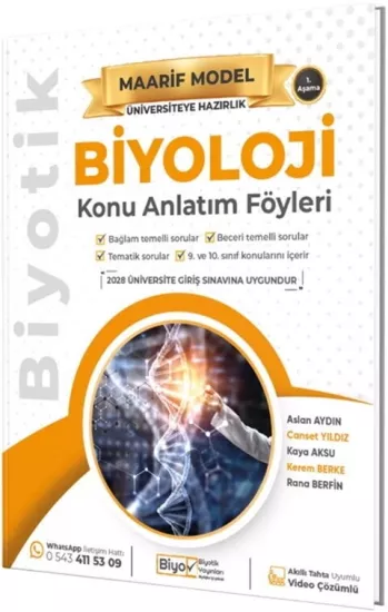 Üniversiteye Hazırlık Biyoloji Maarif Model Konu Anlatım Föyleri Biyotik Yayınları - Hemen Satın Al