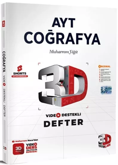 AYT Coğrafya Video Destekli Defter 3D Yayınları - Hemen Satın Al