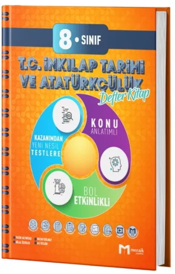 8. Sınıf T.C. İnkılap Tarihi ve Atatürkçülük Defter Kitap Mozaik Yayınları - Hemen Satın Al