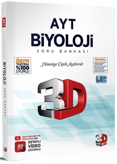 AYT Biyoloji Soru Bankası 3D Yayınları - Hemen Satın Al