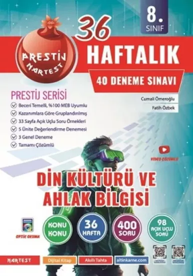 8. Sınıf Haftalık Din Kültürü Ve Ahlak Bilgisi Denemeleri Nartest Yayınları - Hemen Satın Al
