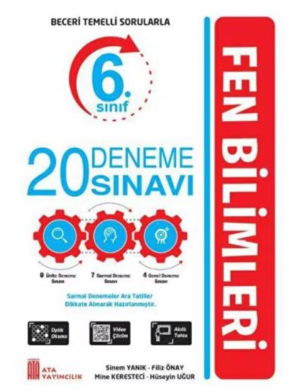 6. Sınıf Ata Yayıncılık Fen Bilimleri 20 Deneme Sınavı