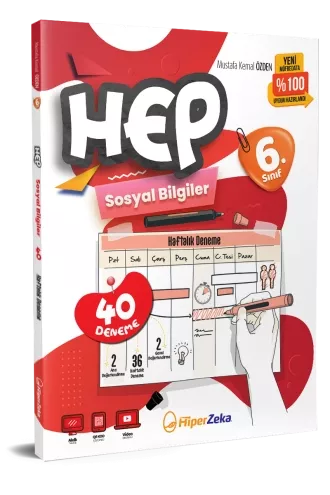 6. Sınıf HEP Sosyal Bilgiler Haftalık Deneme Föyleri Hiper Zeka Yayınları