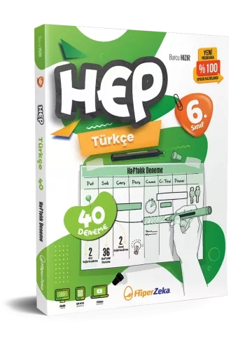 6. Sınıf HEP Türkçe Haftalık Deneme Föyleri Hiper Zeka Yayınları
