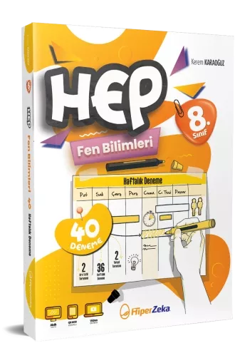 8. Sınıf HEP Fen Bilimleri Haftalık Deneme Föyleri Hiper Zeka Yayınları