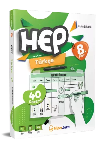 8. Sınıf HEP Türkçe Haftalık Deneme Föyleri Hiper Zeka Yayınları